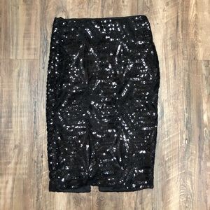 Sequined fitted skirt